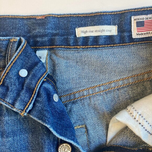 NOEND DENIM High Rise Straight Crop Jeans, Blue, 26 - Picture 10 of 15